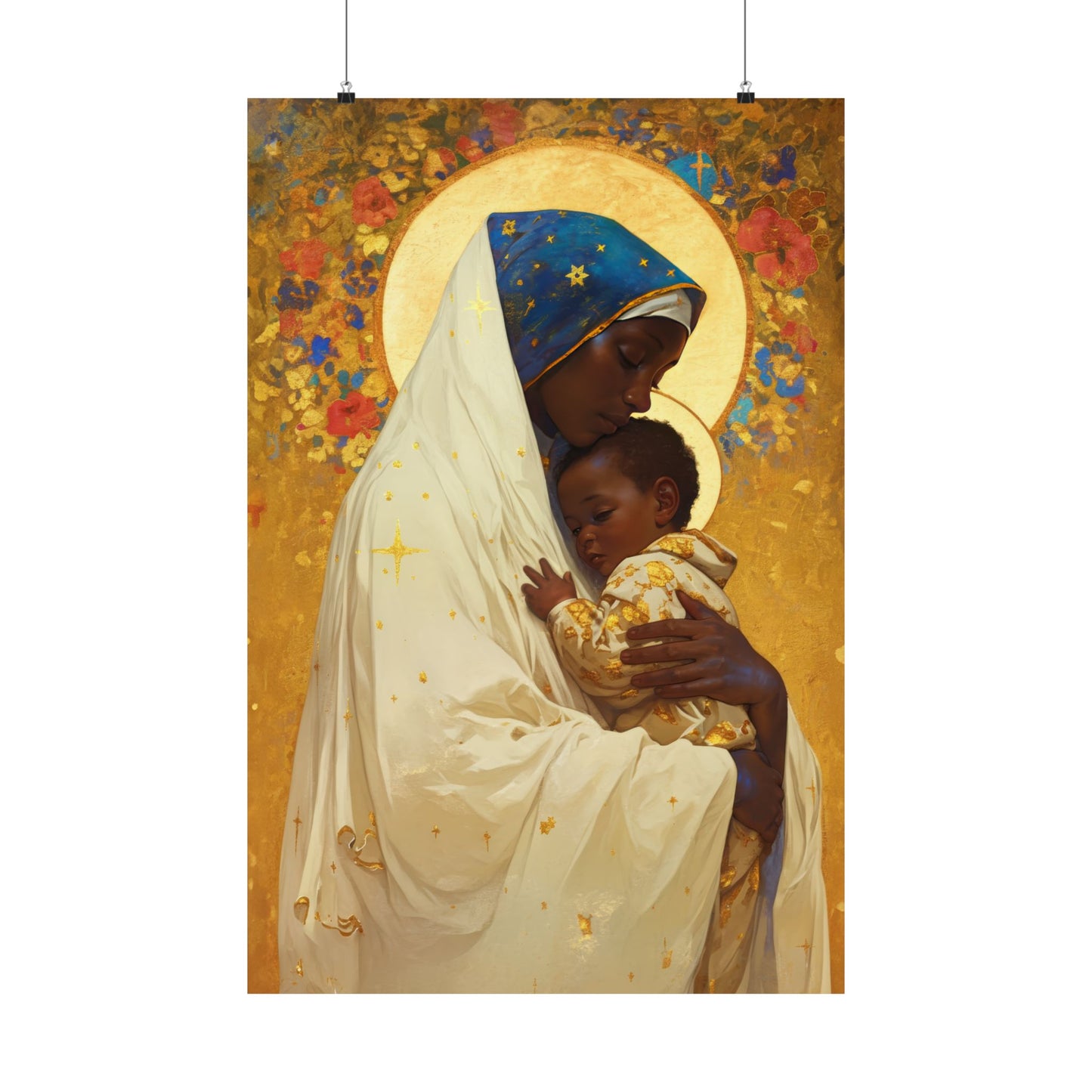 Queen of Peace and Love- Our Lady of Kibeho's Message - Sanctified Souls Print - Multiple Sizes - Premium Posters - Catholic Art - Christian