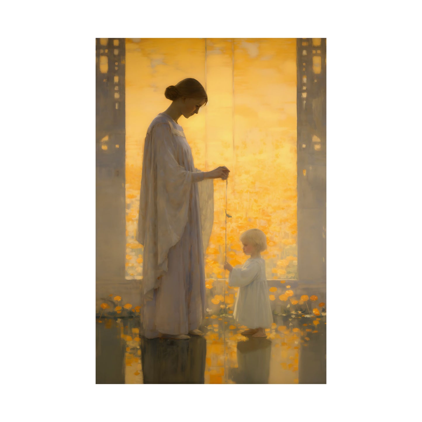 Mother of Serenity Print - Sanctified Souls Print - Multiple Sizes - Premium Matte Poster - Mother's Print - Nursery Art - Mother and Child