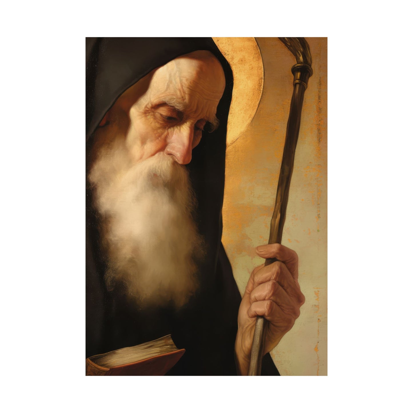 Saint Benedict  - Sanctified Souls Print - Multiple Sizes - Premium Posters - Catholic Art - Christian Home Decor Artwork