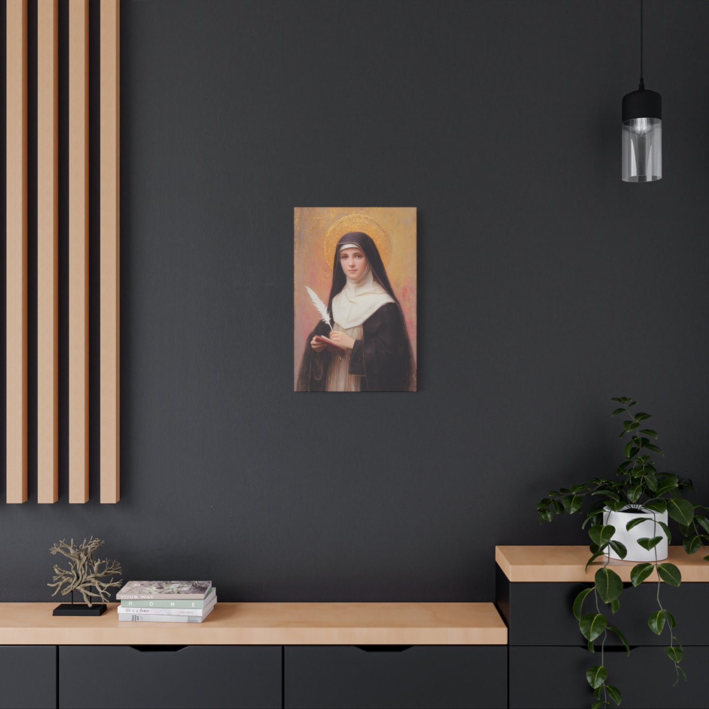 Saint Mechtildis / Mechtide of Hefta / Mechthild of Hackeborn - Gallery Wrapped Canvas - Print - Religious Art for your Home - Catholic Art