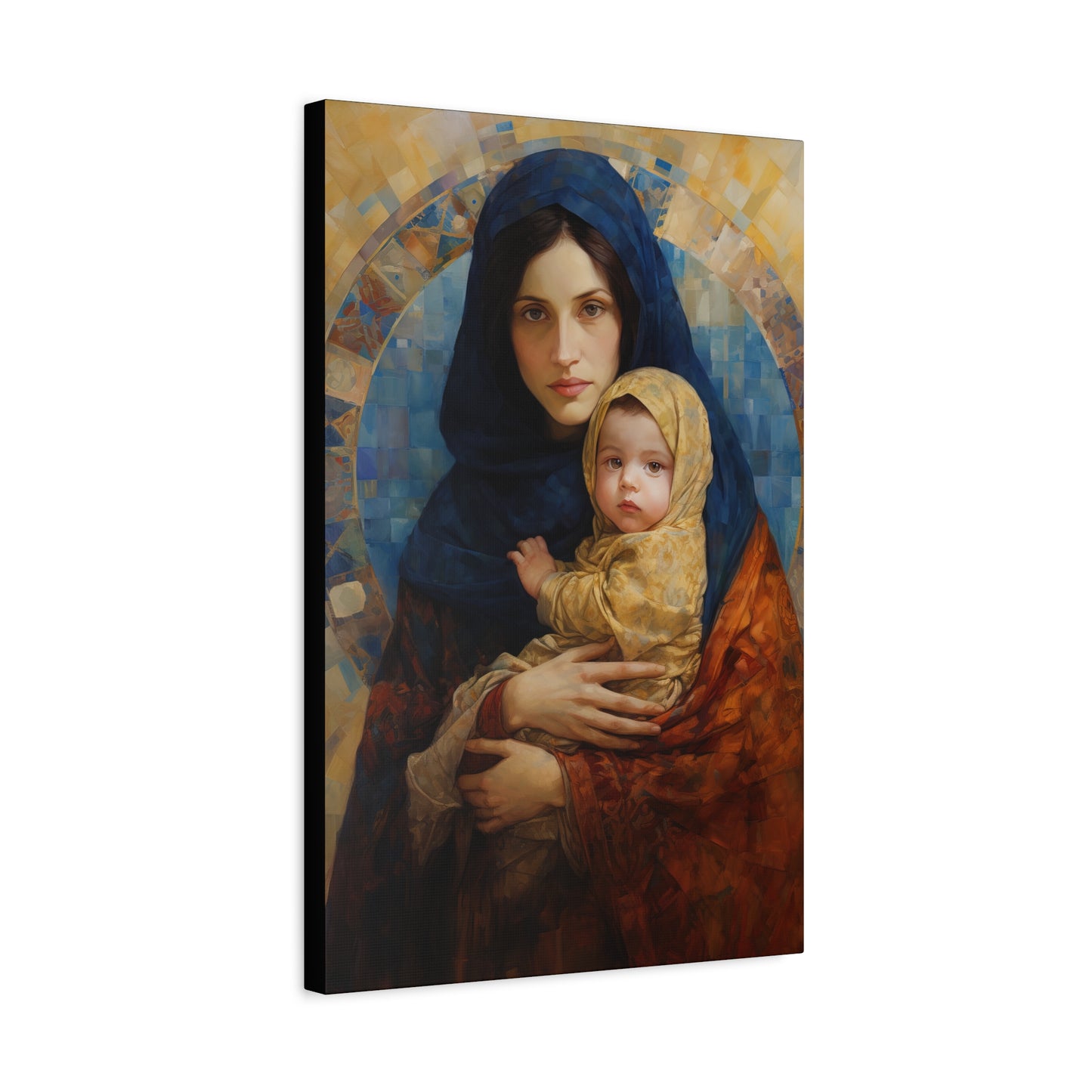 Maternal Seraph - Virgin Mary and Infant Jesus - Museum Wrapped Canvas - Religious Art for your Home - Catholic Art - Mary and Christ Child