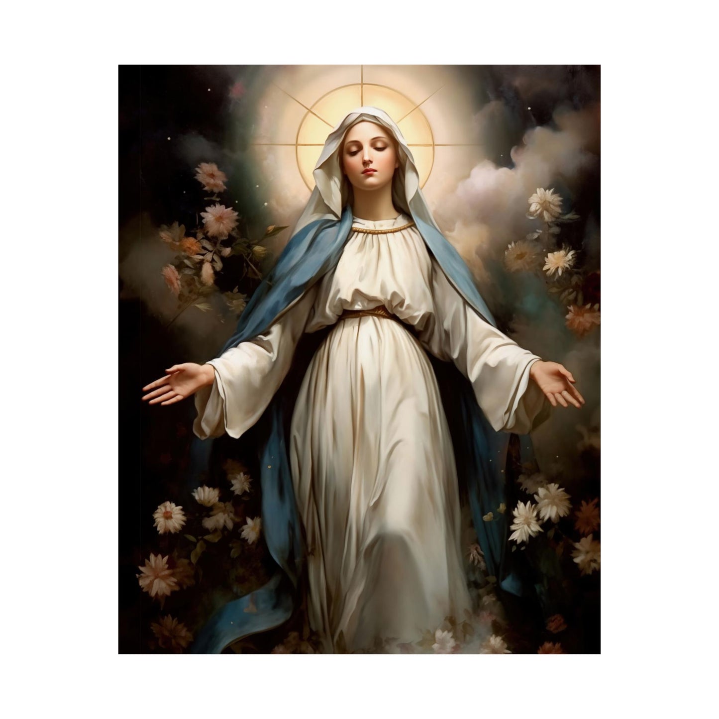 Ethereal Beauty - The Immaculate Mother - Sanctified Souls Print - Multiple Sizes - Premium Matte Vertical Posters - Immaculate Mary
