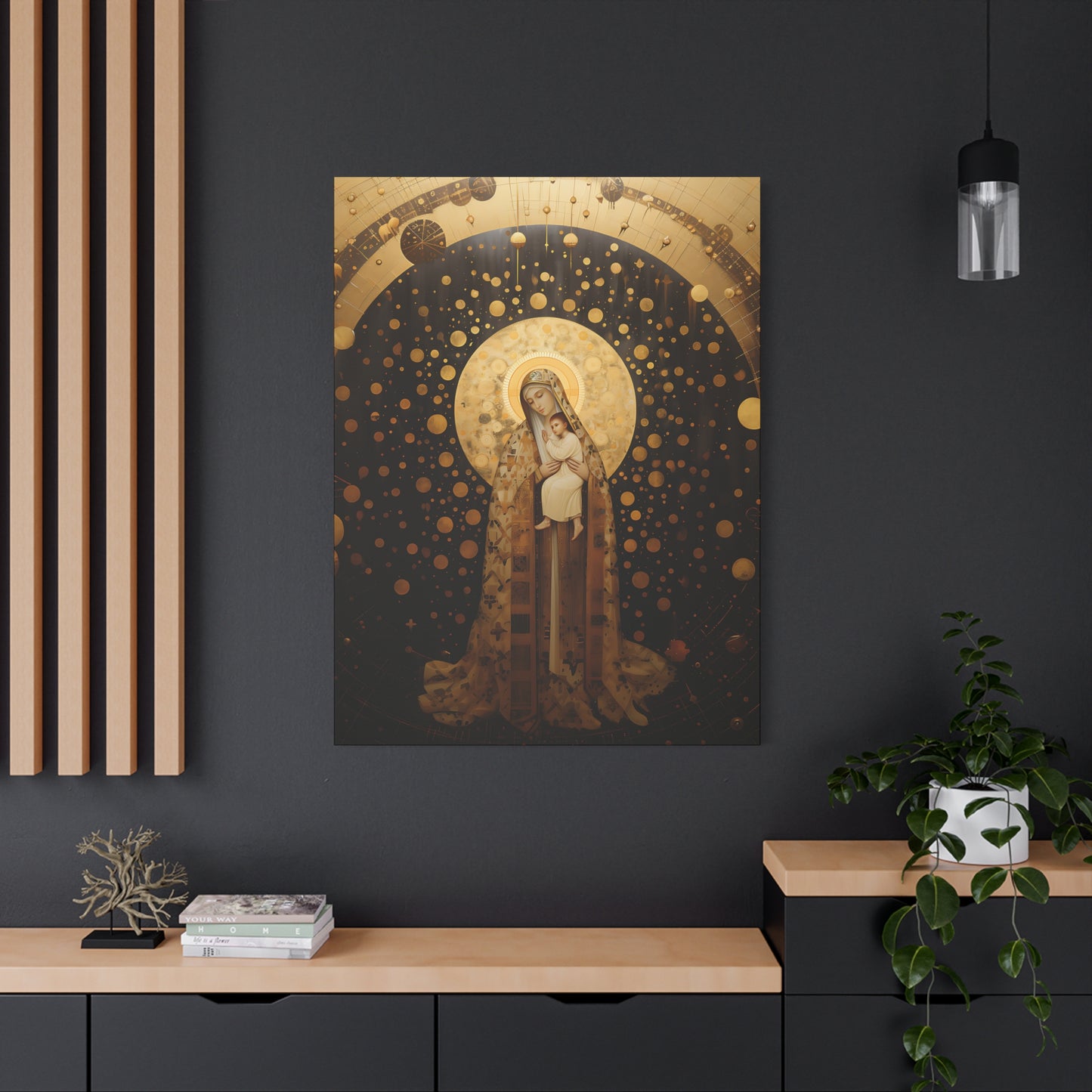 The Golden Mary - Mary the Blessed Virgin - Gallery Wrapped Canvas - Sanctified Souls Print - Religious Art for your Home - Pop Art