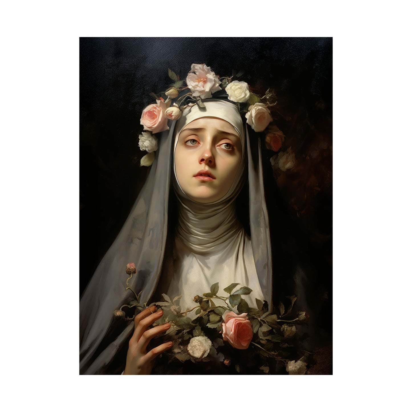Saint Rose of Lima - Sanctified Souls Print - Multiple Sizes - Premium Matte Vertical Posters - Patron Saint of Florists