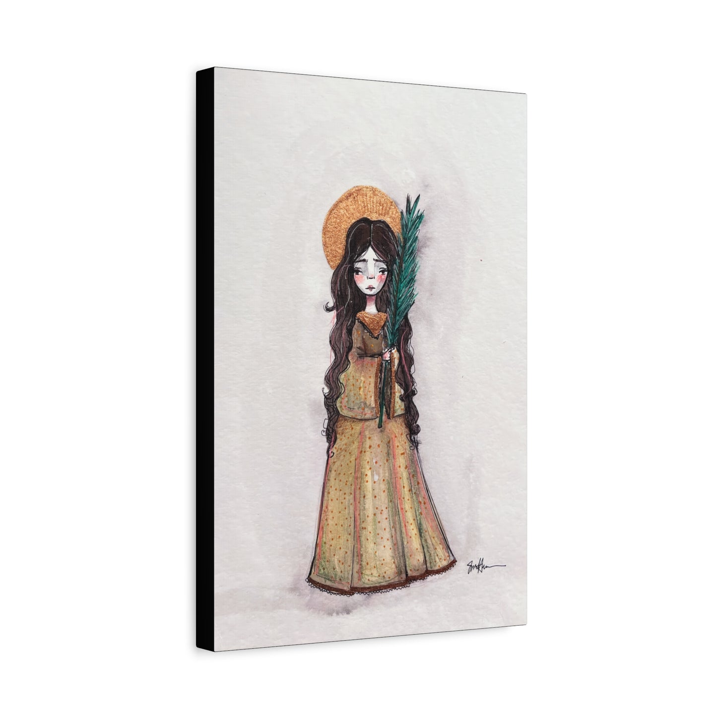 Saint Hope Canvas - Hand-Drawn Art | Catholic Canvas Print | Faith Hope and Charity Middle Sister | Sacred Art |  Devotional Artwork