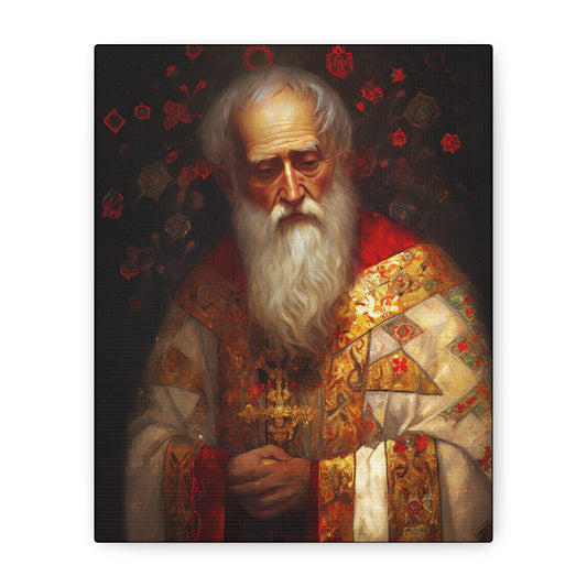 Saint Nicholas - Museum Wrapped Canvas - Sanctified Souls Print - Religious Art for your Home - Father Christmas - Catholic Christmas
