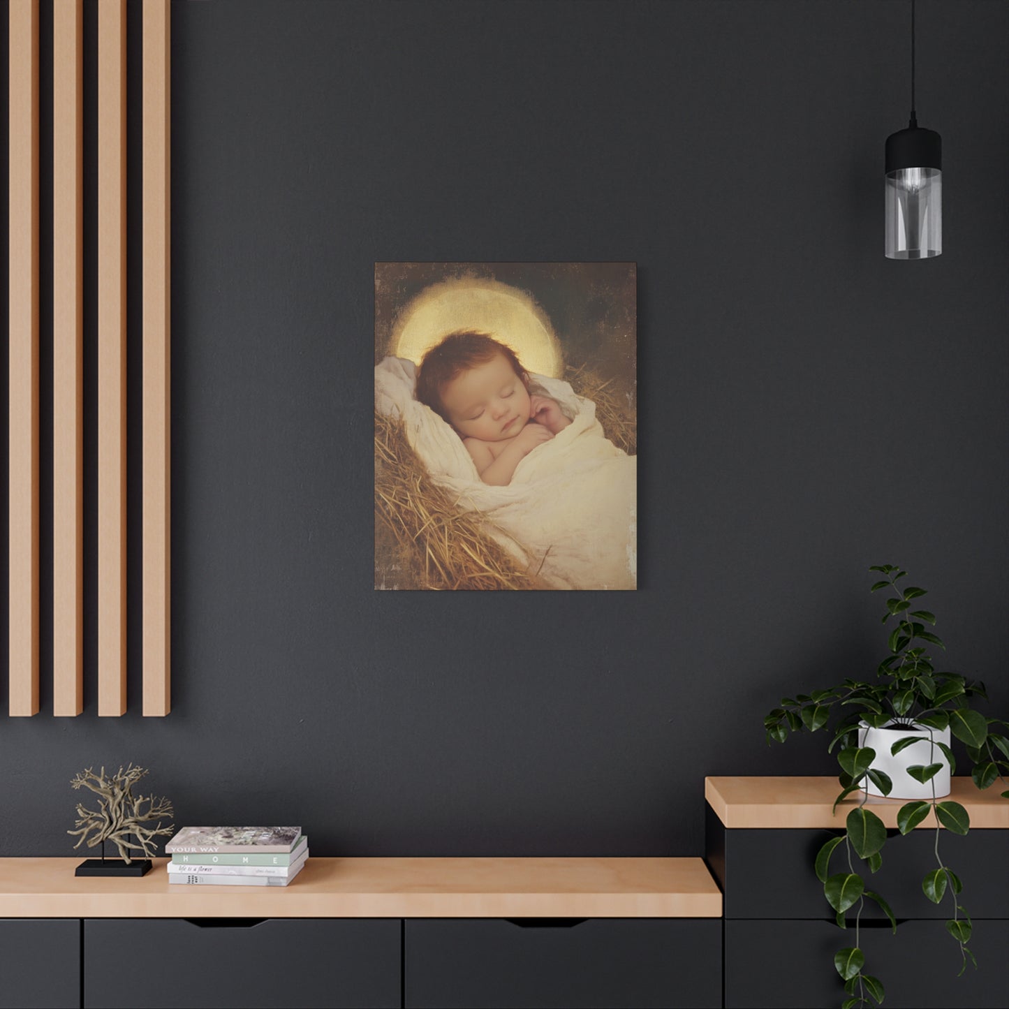 Jesus, the Newborn Light of the World - Gallery Wrapped Canvas - Print - Religious Art for your Home - Catholic Art Print