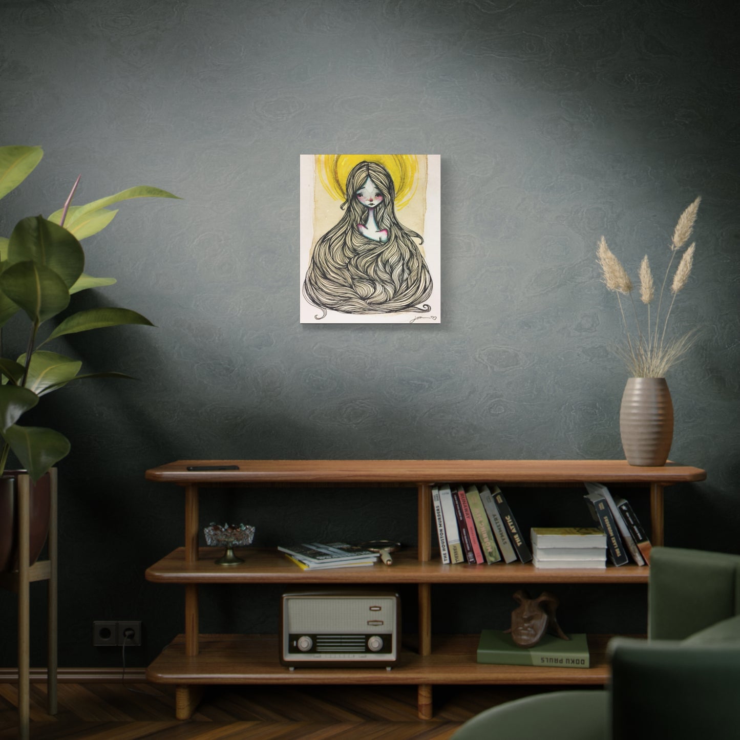 Saint Agatha of Sicily Canvas Print - Hand-Drawn Catholic Art Print | Christian Sacred Wall Art | Sanctified Solocosmo Religious Artwork