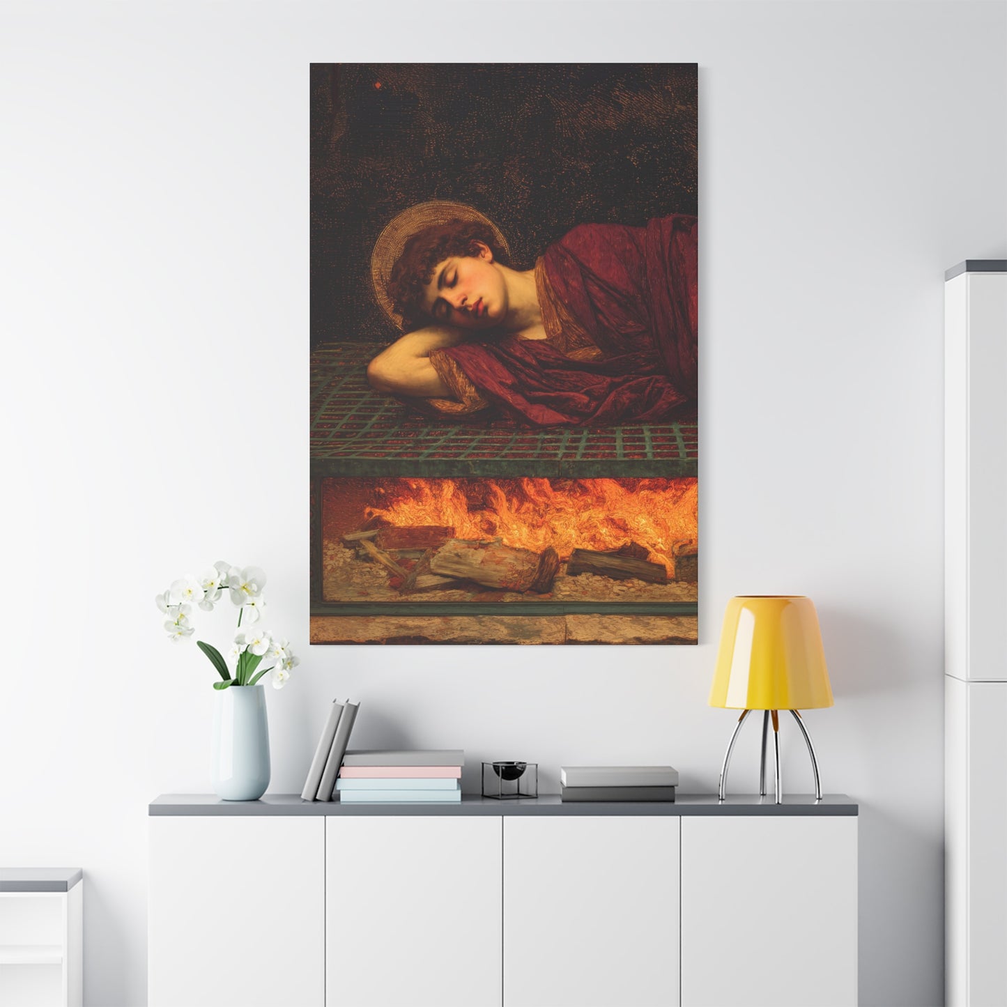 Saint Lawrence -  Museum Wrapped Canvas - Sanctified Souls Print - Religious Art for your Home - Catholic Patron Saint Art