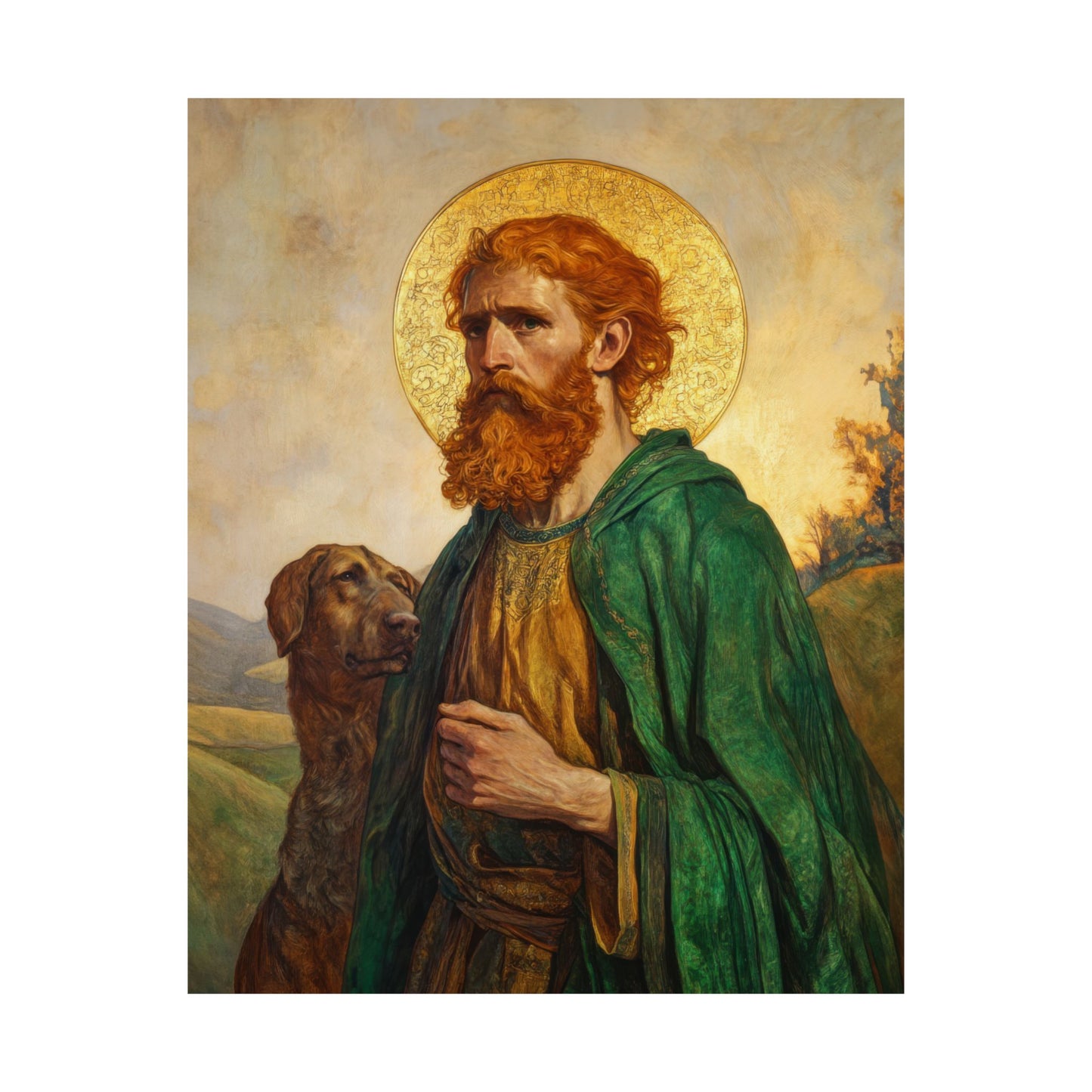 Saint Andrew the Scot - Sanctified Souls Print - Multiple Sizes - Premium Posters - Catholic Art - Christian - Gifts for Catholics