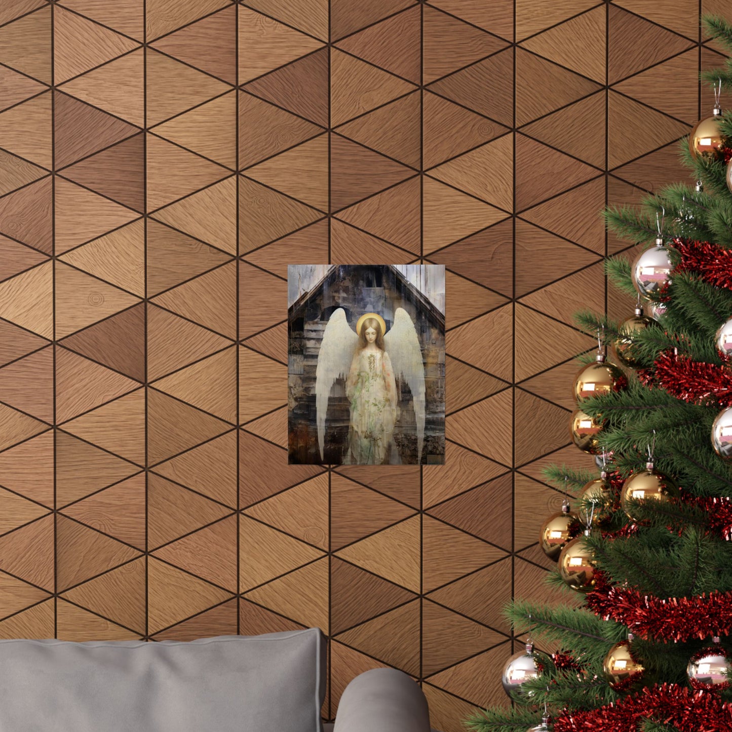 The Unseen Protector - Sanctified Souls Print - Multiple Sizes - Premium Matte Vertical Poster - Guardian Angel