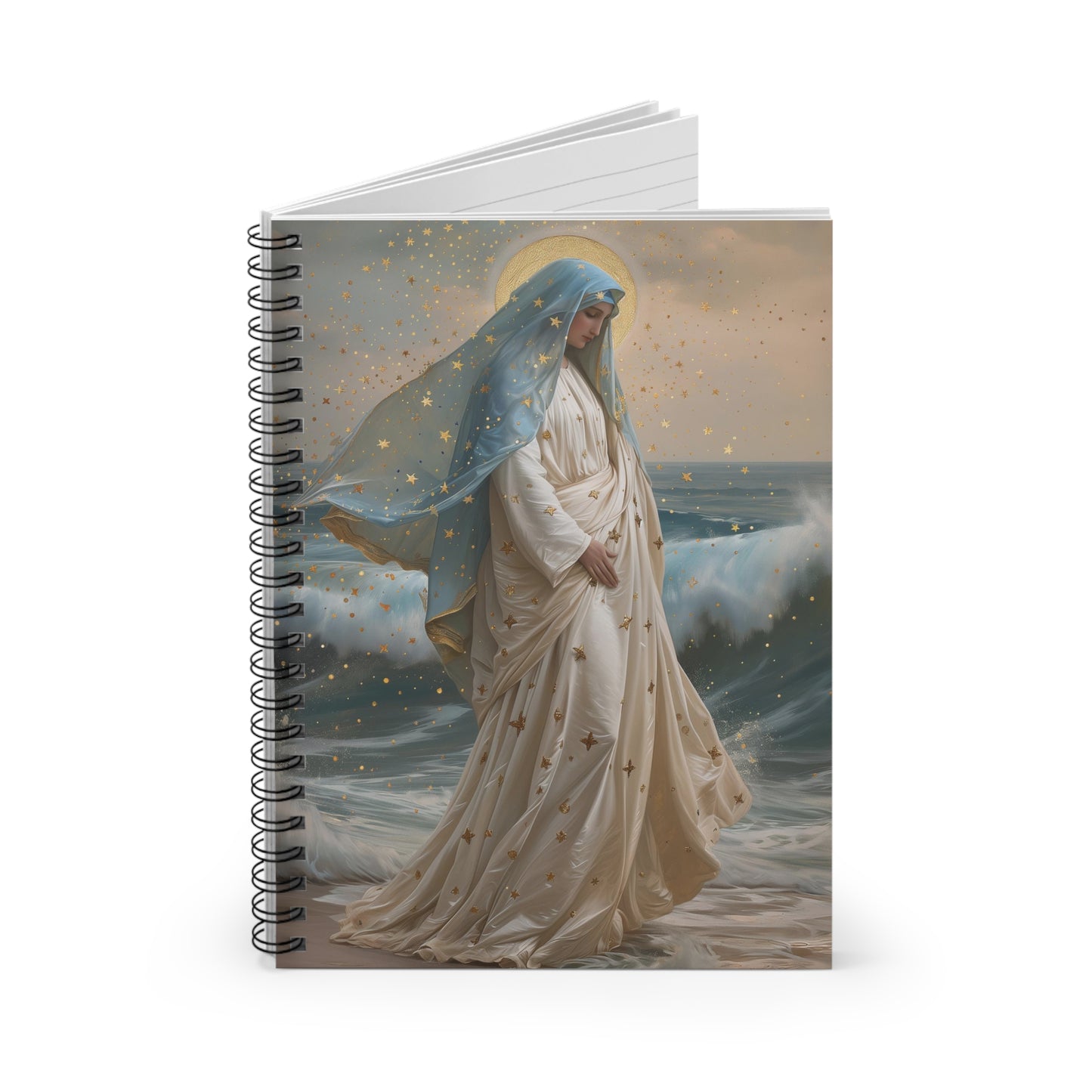 Ocean's Embrace - Devotion to Our Lady Journal - Our Lady Star of the Sea - Religious Based Notebook - Spiral Notebook - Ruled Line