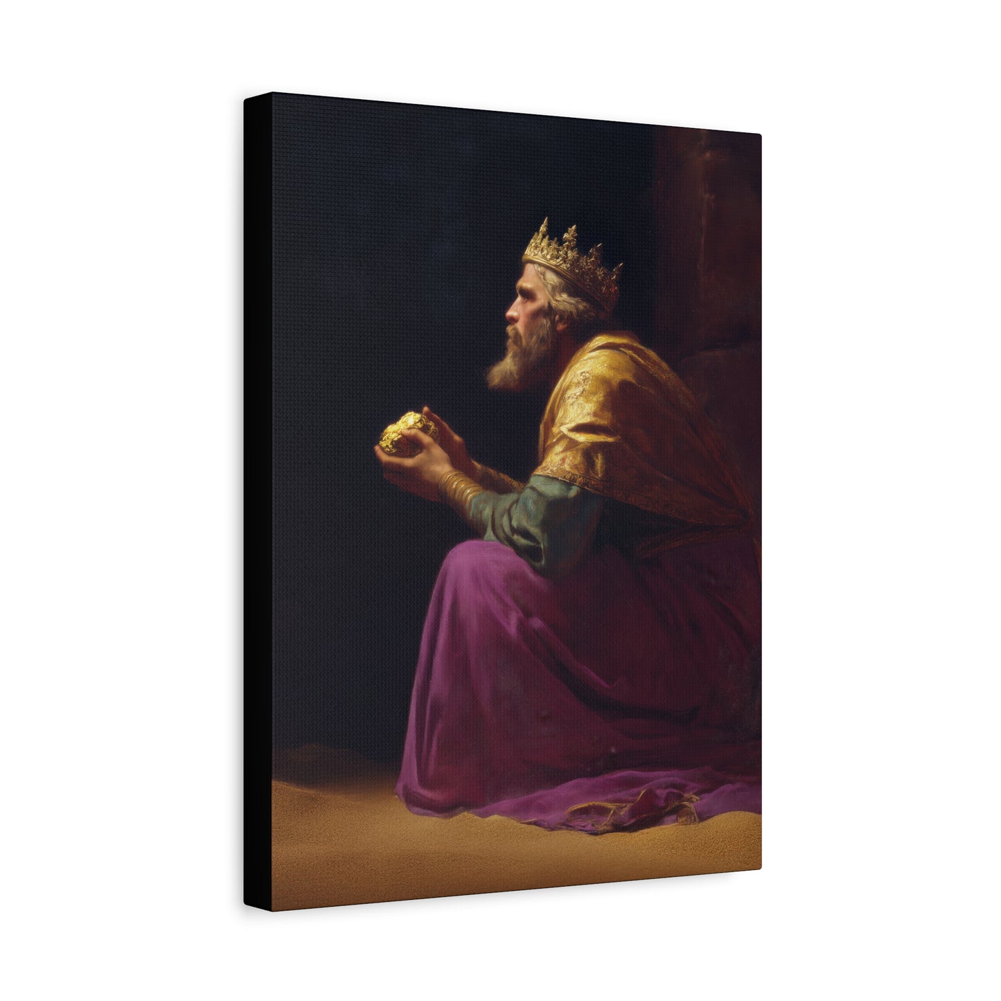 Melchior and the Gift Fit for a King - 3 Wise Men - Gallery Wrapped Canvas - Print - Religious Art for your Home - Catholic