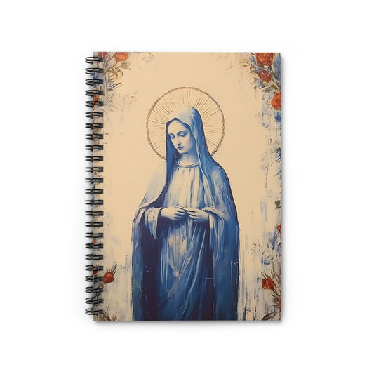 Mary the Blessed Virgin Journal - Sanctified Souls Art - Religious Based Notebook - Spiral Notebook - Ruled Line