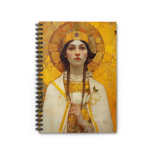 Saint Agatha Journal - Sanctified Souls Art - Religious Based Notebook - Spiral Notebook - Ruled Line