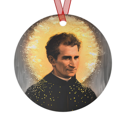 Saint John Bosco / Don Bosco Metal Ornament - Religious Holiday Christmas Ornament and Keepsake - Double sided - Prayer Ornament