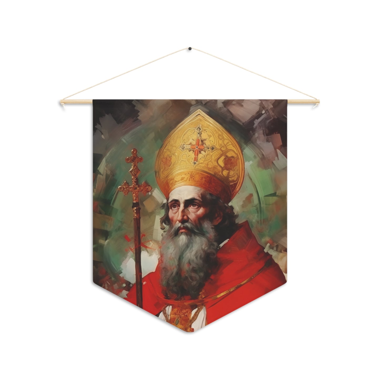 Saint Eusebius of Vercelli Wall Banner / Wall Hanging - Prayer room art - Catholic Home Art - Large Saint Art - 18" x 21"