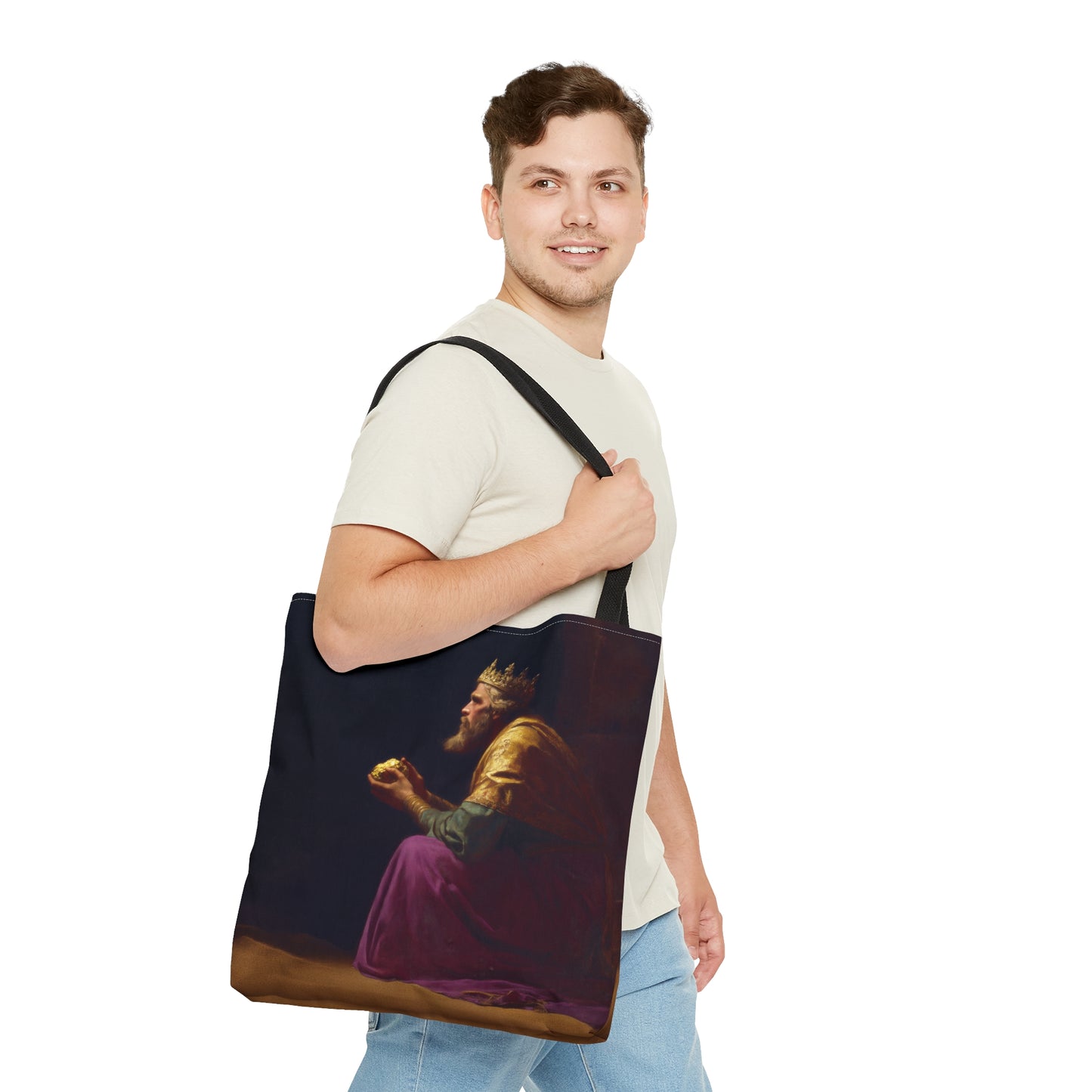 Melchior and the Gift Fit for a King - 3 Wise Men - Tote Bag - Large Medium Small Faith Art Bag - Re usable Tote Purse - Double Sided