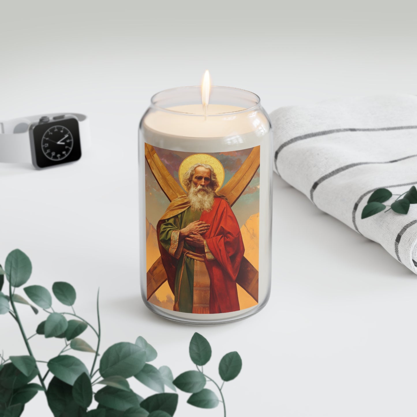 Saint Andrew the Apostle - - Scented Prayer Candle, 13.75oz - Tall Size - Religious Prayer Candle - Catholic Art