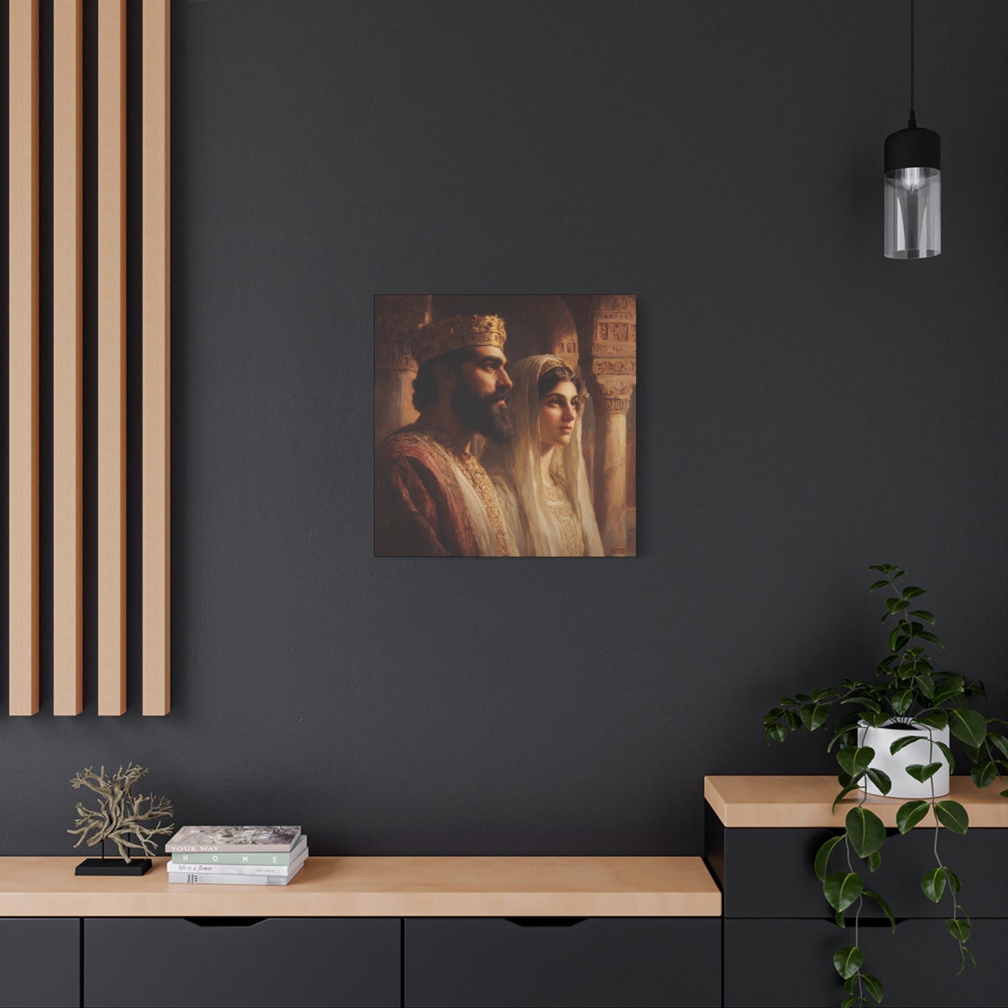 King Xerxes and Queen Esther  - Gallery Wrapped Canvas - Print - Religious Art for your Home - Catholic Art Print