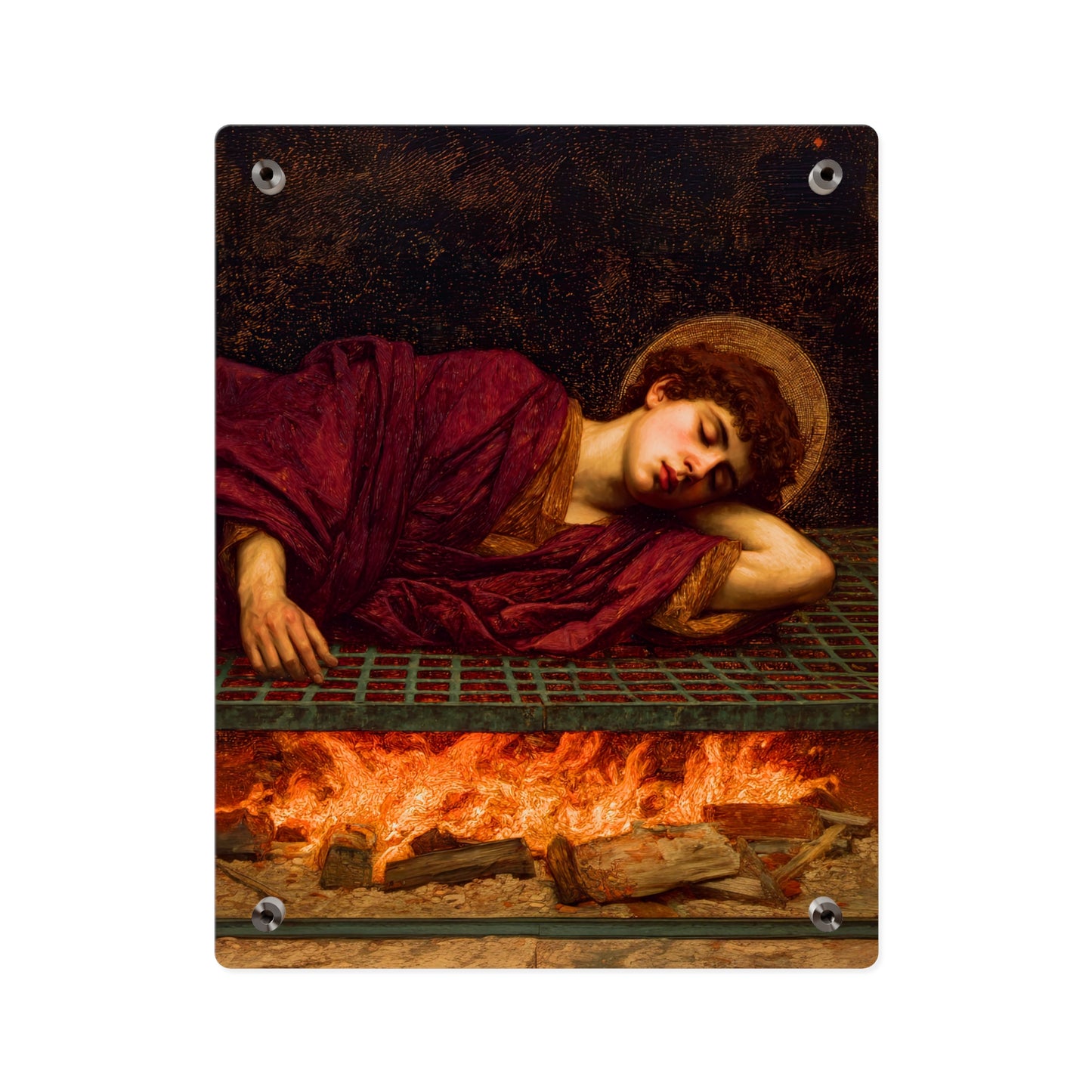 Saint Lawrence Wall Art Panel - Ready to Hang Acrylic Print - Catholic Saint Art - Patron Saint Print - No Frame needed