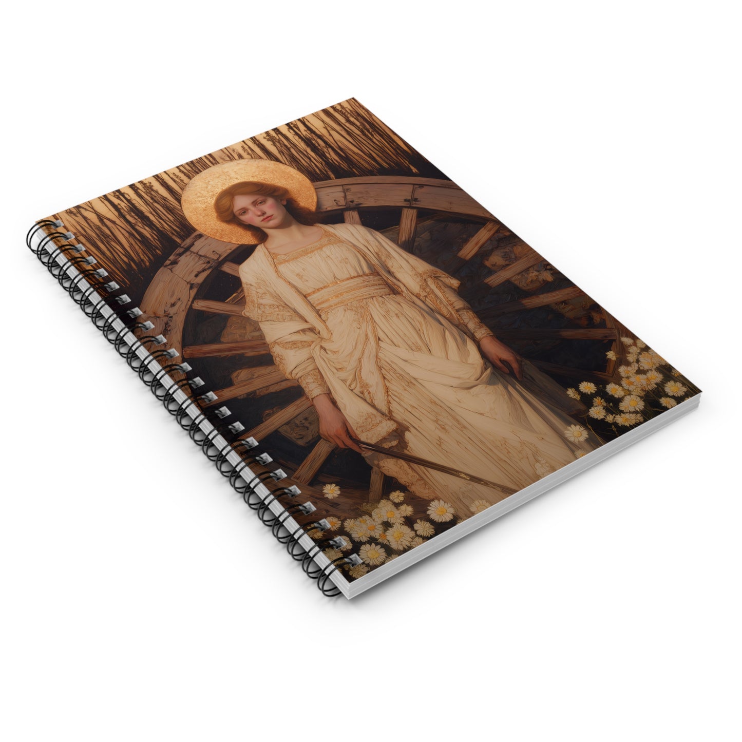 Saint Catherine of Alexandria - Sanctified Souls Art - Religious Based Notebook - Spiral Notebook - Prayer journal