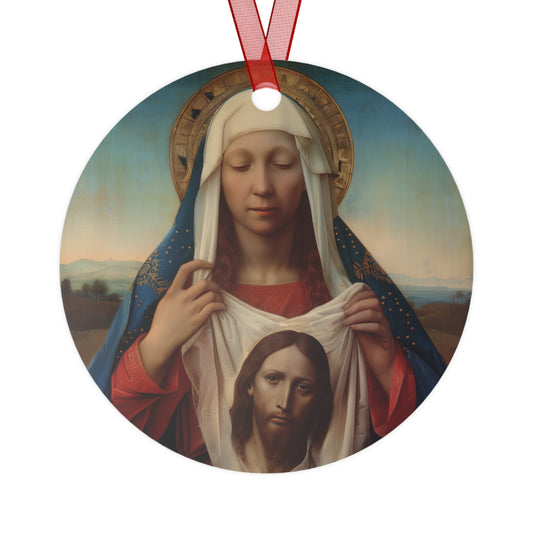 Saint Veronica / Saint Veronica's Veil Metal Ornament - Religious Holiday Christmas Ornament and Keepsake - Catholic Keepsake
