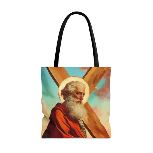 Saint Andrew the Apostle Tote Bag - Large Medium Small Faith Art Bag - Catholic Faith Purse - Religious - Prayer Bag - Devotional