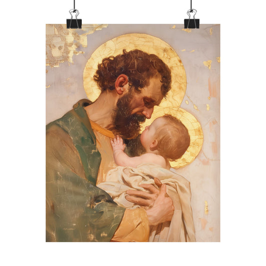 Saint Joseph, Pillar of the Holy Family - Sanctified Souls Print - Multiple Sizes - Premium Matte Vertical Posters - Sister Saints