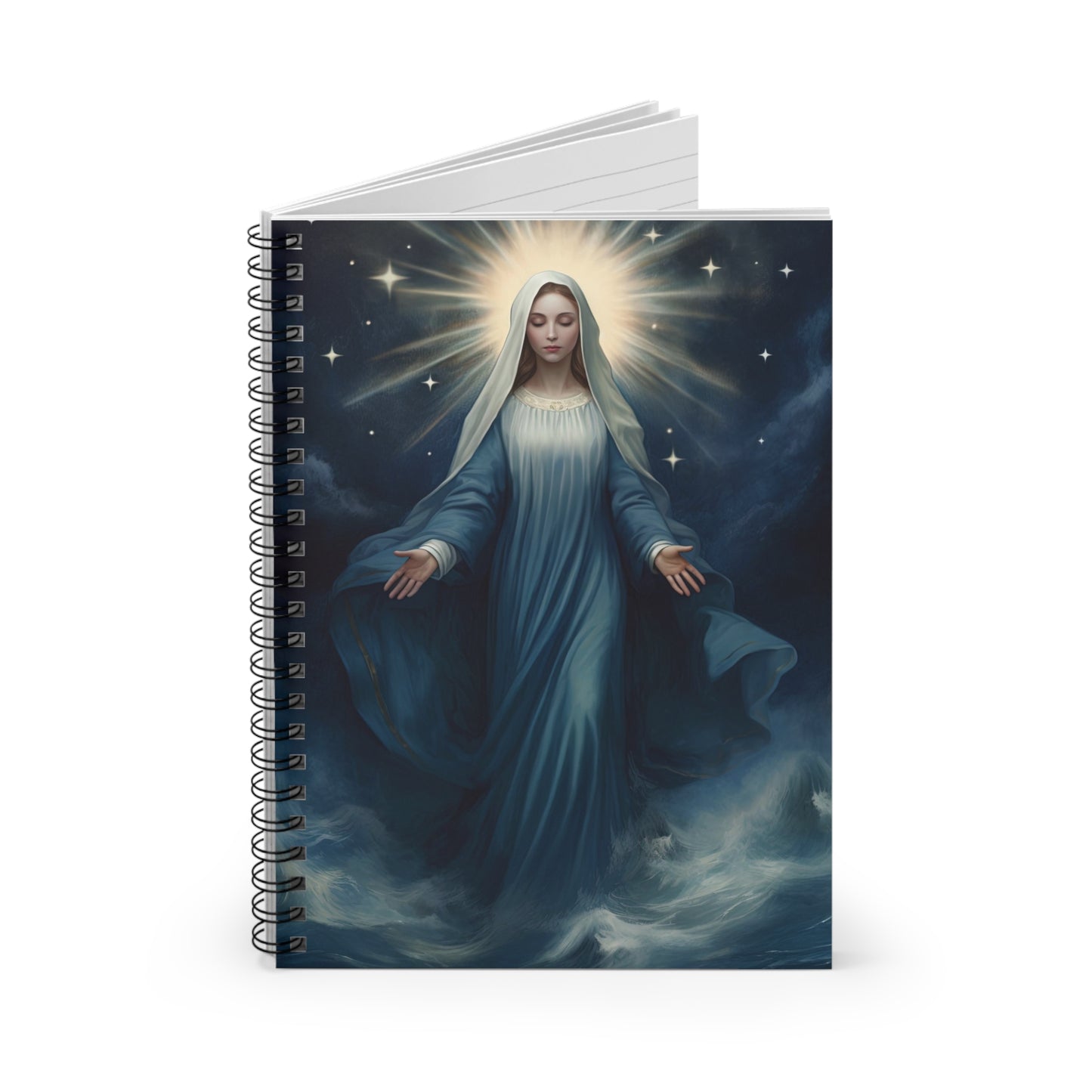 Our Lady, Star of the Sea Journal - Sanctified Souls Art - Religious Based Notebook - Spiral Notebook - Ruled Line