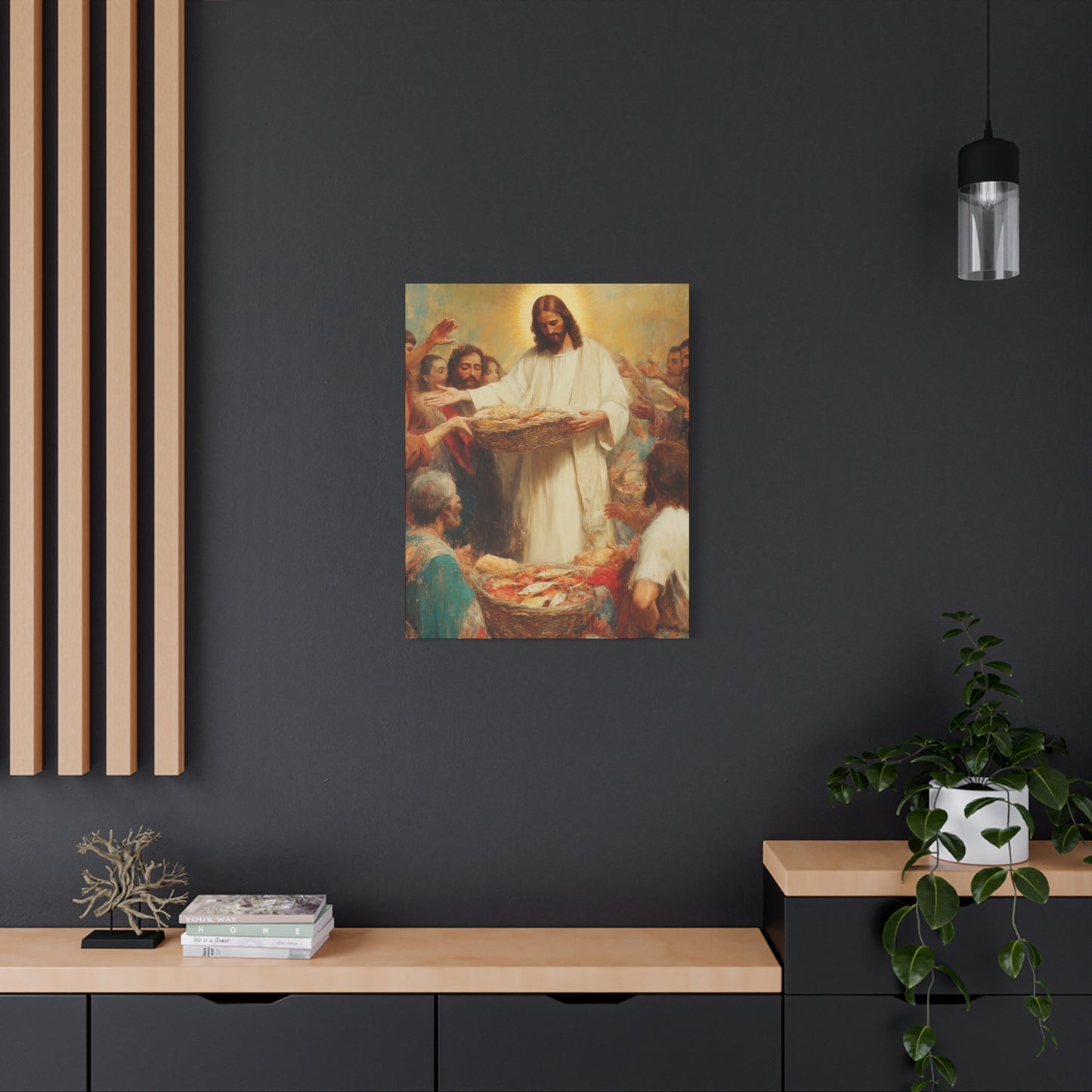 The Quiet Multiplication of Love : Loaves and Fishes - Gallery Wrapped Canvas - Print - Religious Art for your Home - Catholic Art