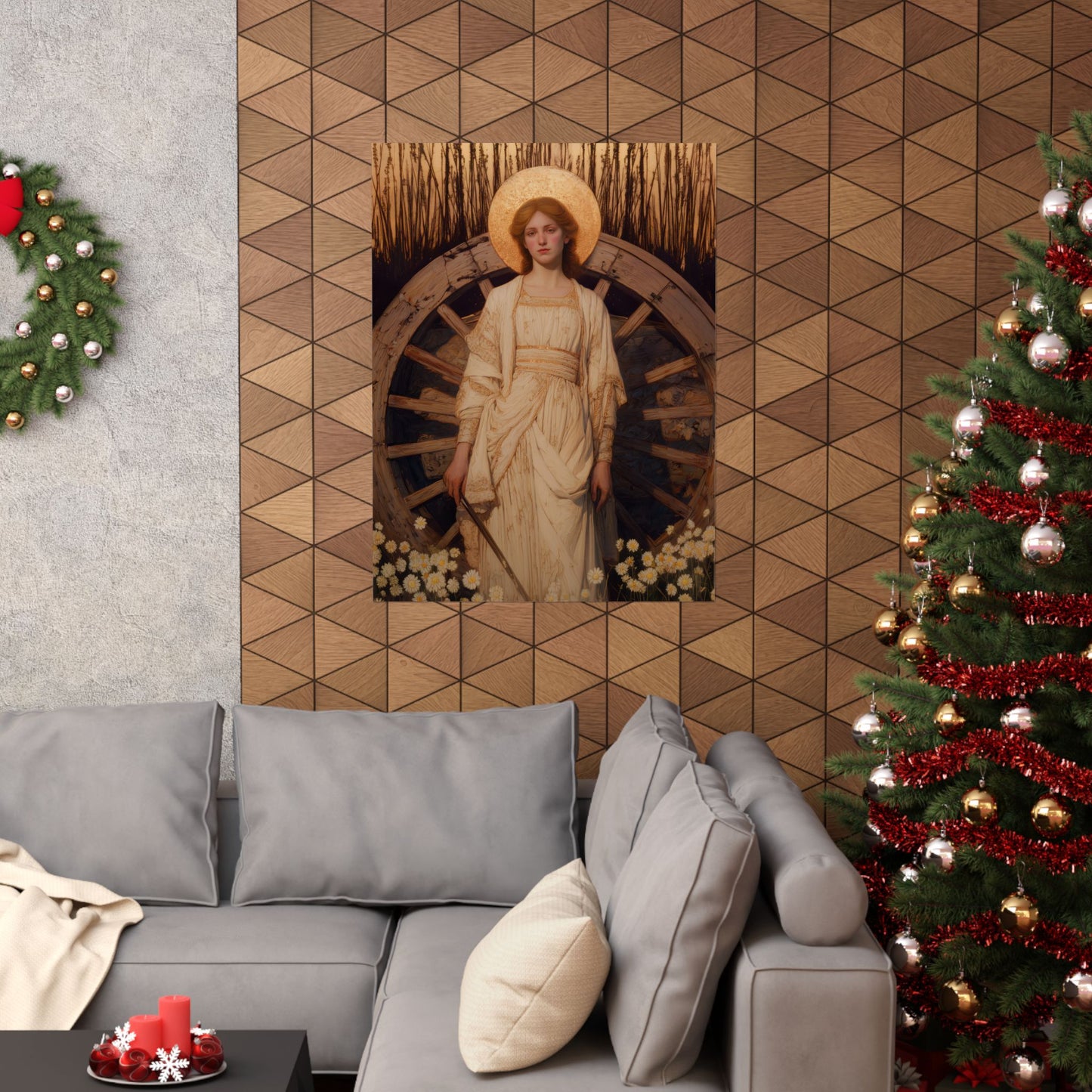 Saint Catherine of Alexandria - Sanctified Souls Print - Multiple Sizes - Premium Posters - Catholic Art - Christian Home Decor Artwork