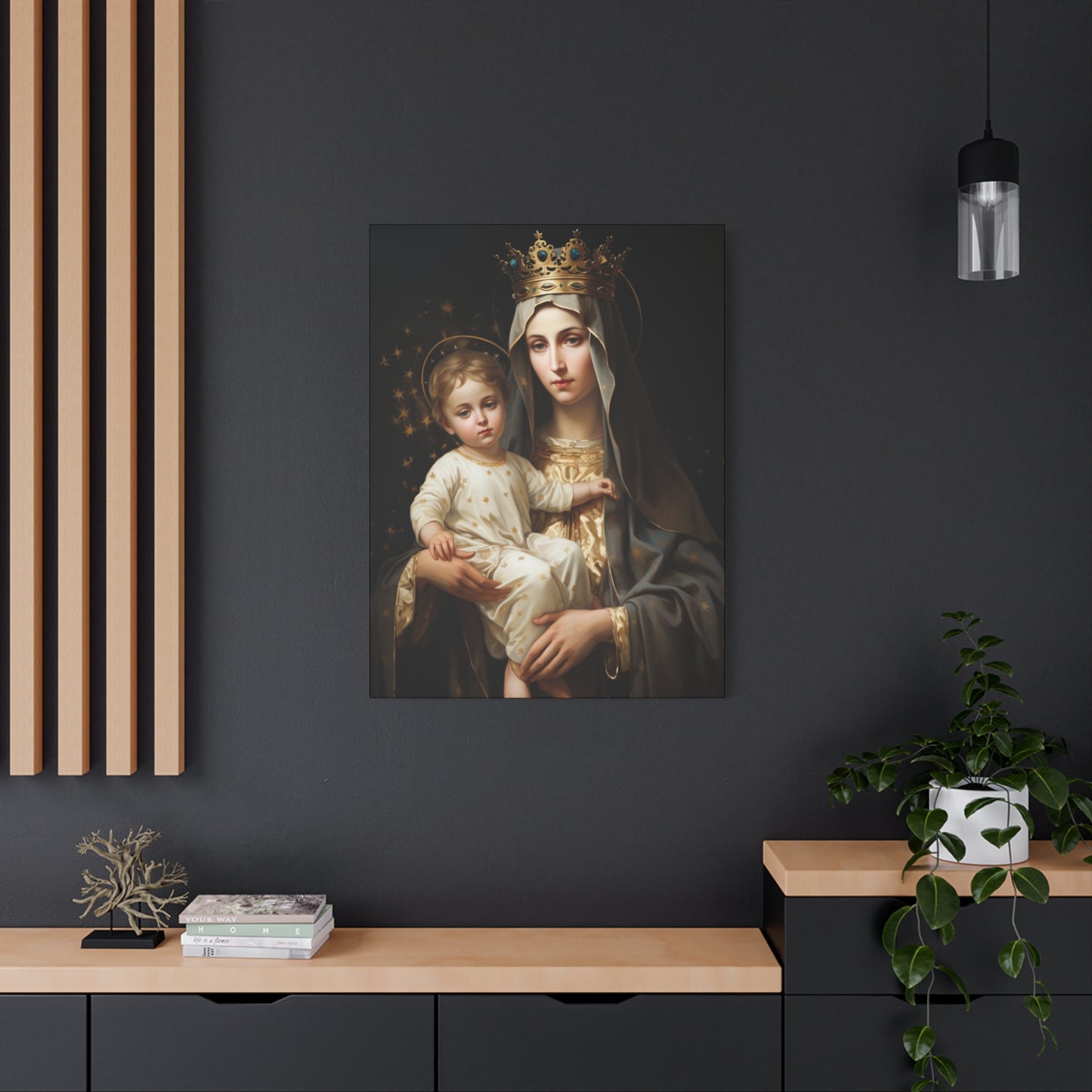 Our Lady of Mount Carmel - Museum Wrapped Canvas - Sanctified Souls Print - Mary the Blessed Virgin