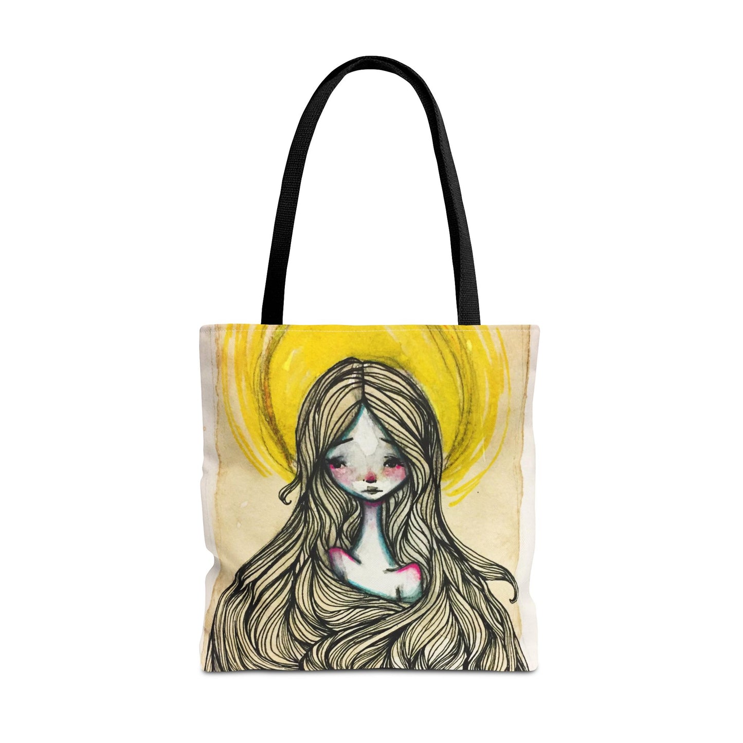 Saint Agatha of Sicily Tote - Hand-Drawn Catholic Art - Prayer Bag | Christian Devotional Tote | Sanctified Solocosmo Religious Tote