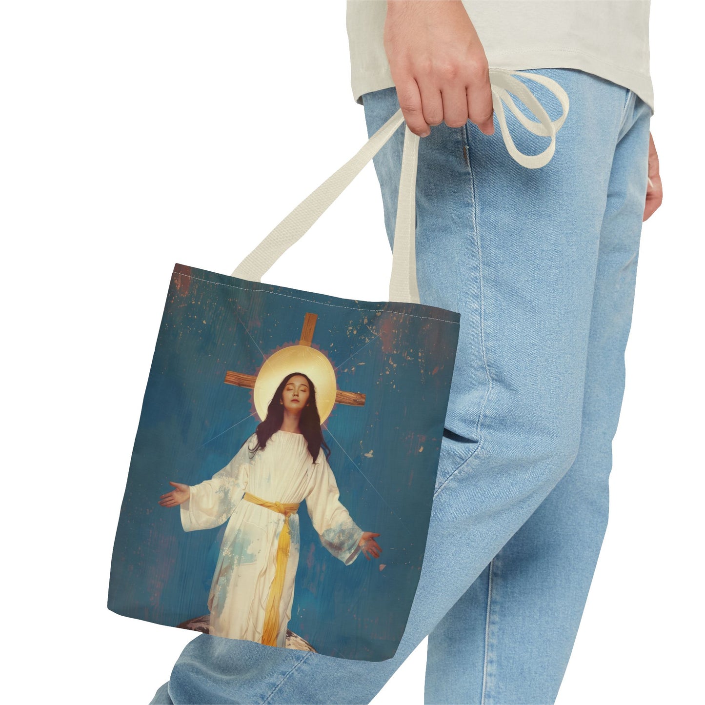 Our Lady of Akita - Mother Mary - Tote Bag - Large Medium Small Faith Art Bag - Re-usable Tote Purse - Double Sided