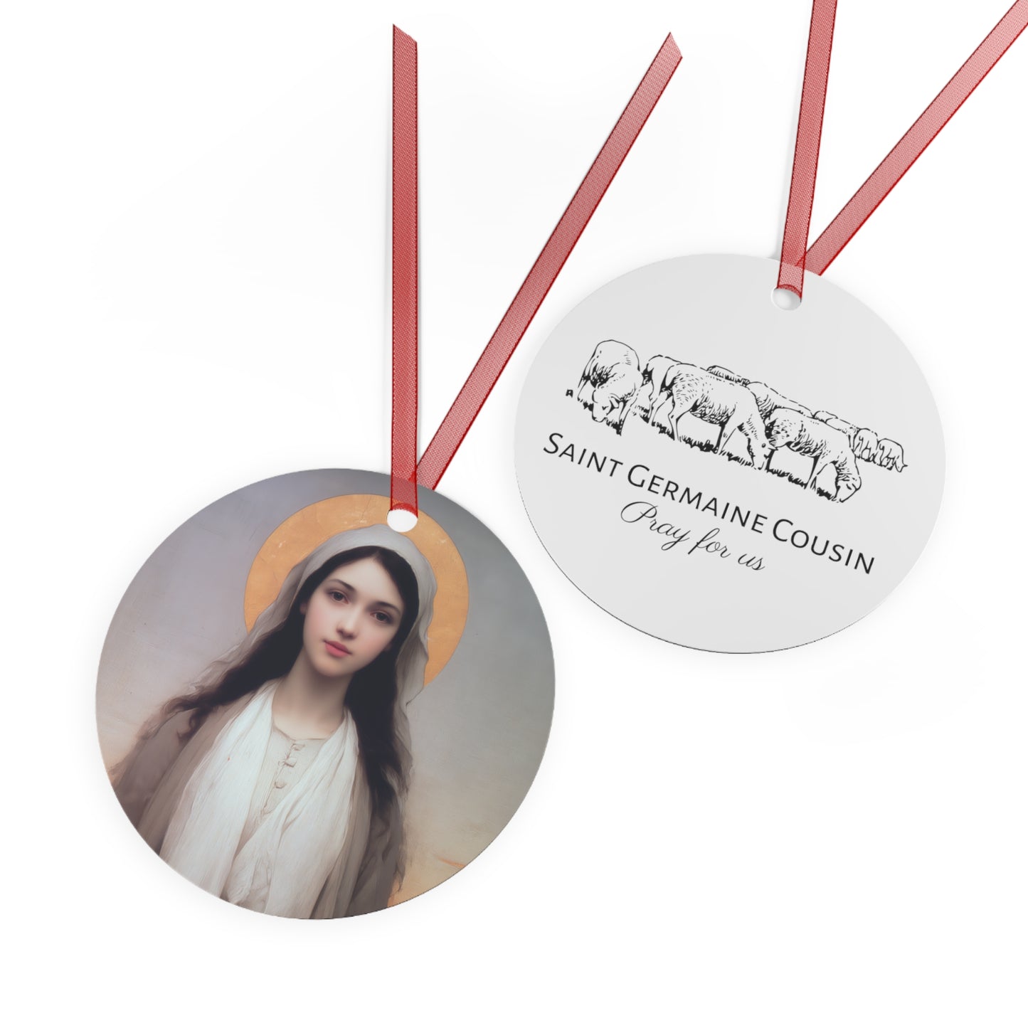 Saint Germaine Cousin - Metal Ornament - Religious Holiday Christmas Ornament and Keepsake