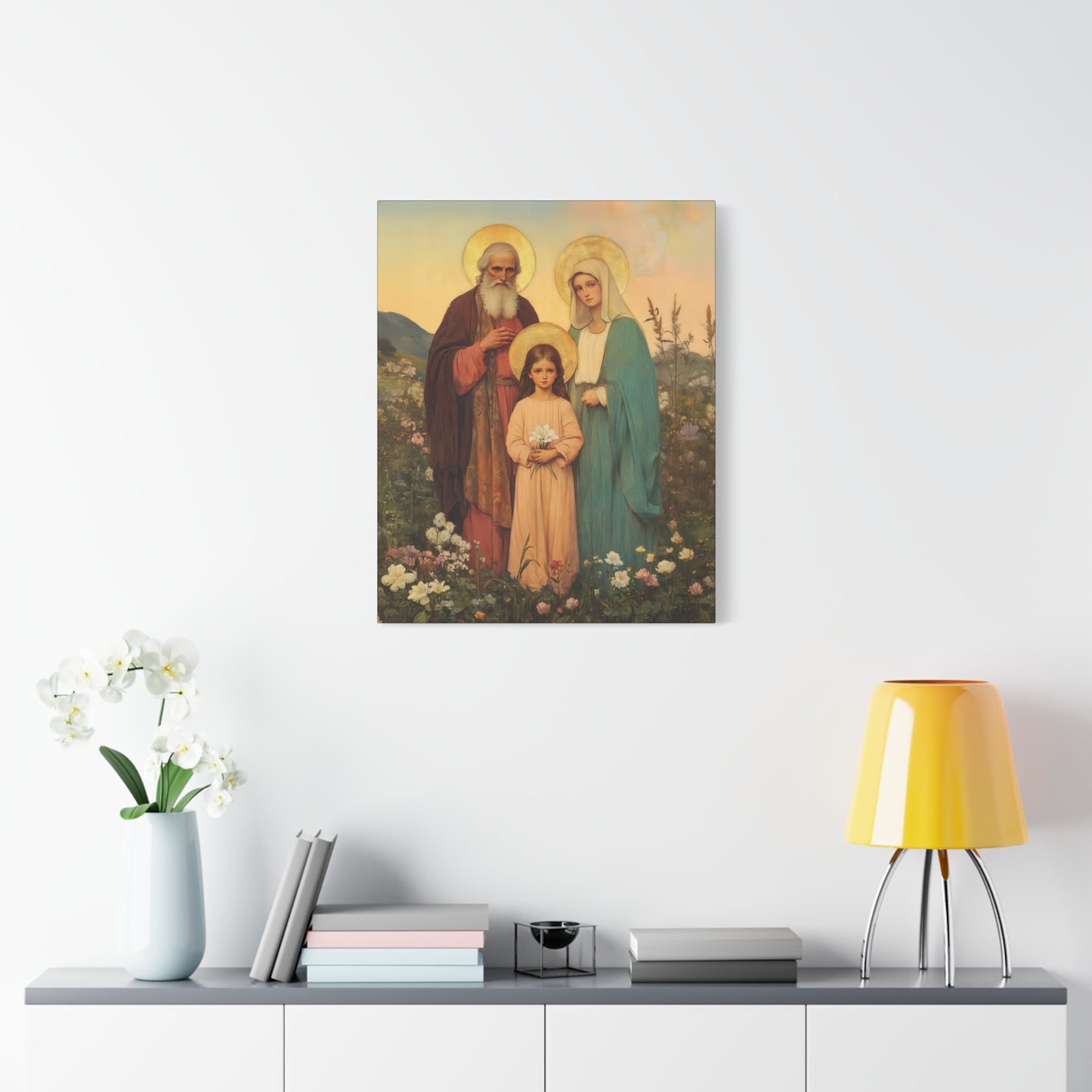 Saints Joachim and Anne with Young Mary - Gallery Wrapped Canvas - Print - Religious Art for your Home - Catholic Art