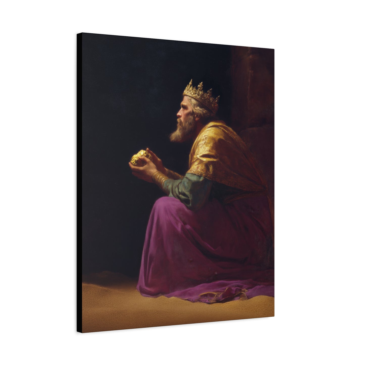 Melchior and the Gift Fit for a King - 3 Wise Men - Gallery Wrapped Canvas - Print - Religious Art for your Home - Catholic