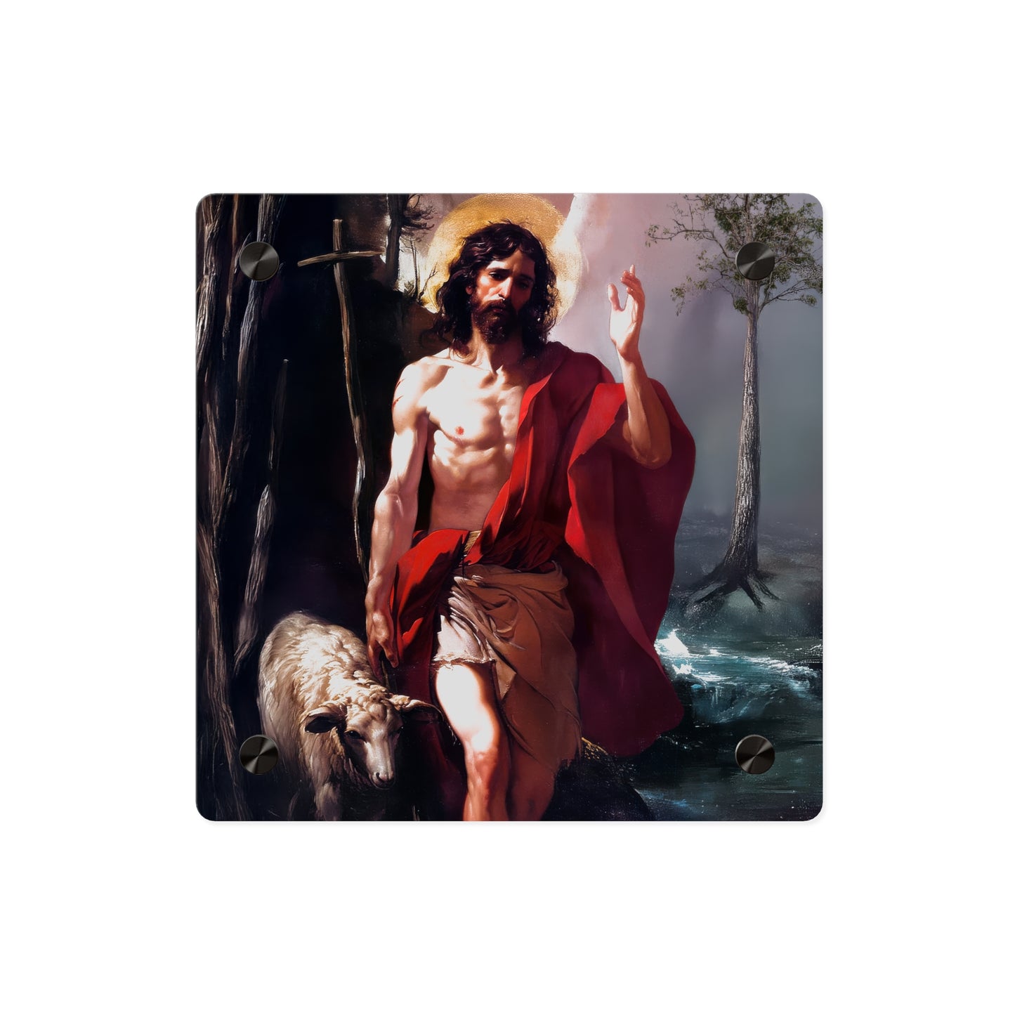 Saint John the Baptist  Wall Art Panel - Ready to Hang Acrylic Print - Catholic Saint Art - Patron Saint Print - No Frame needed