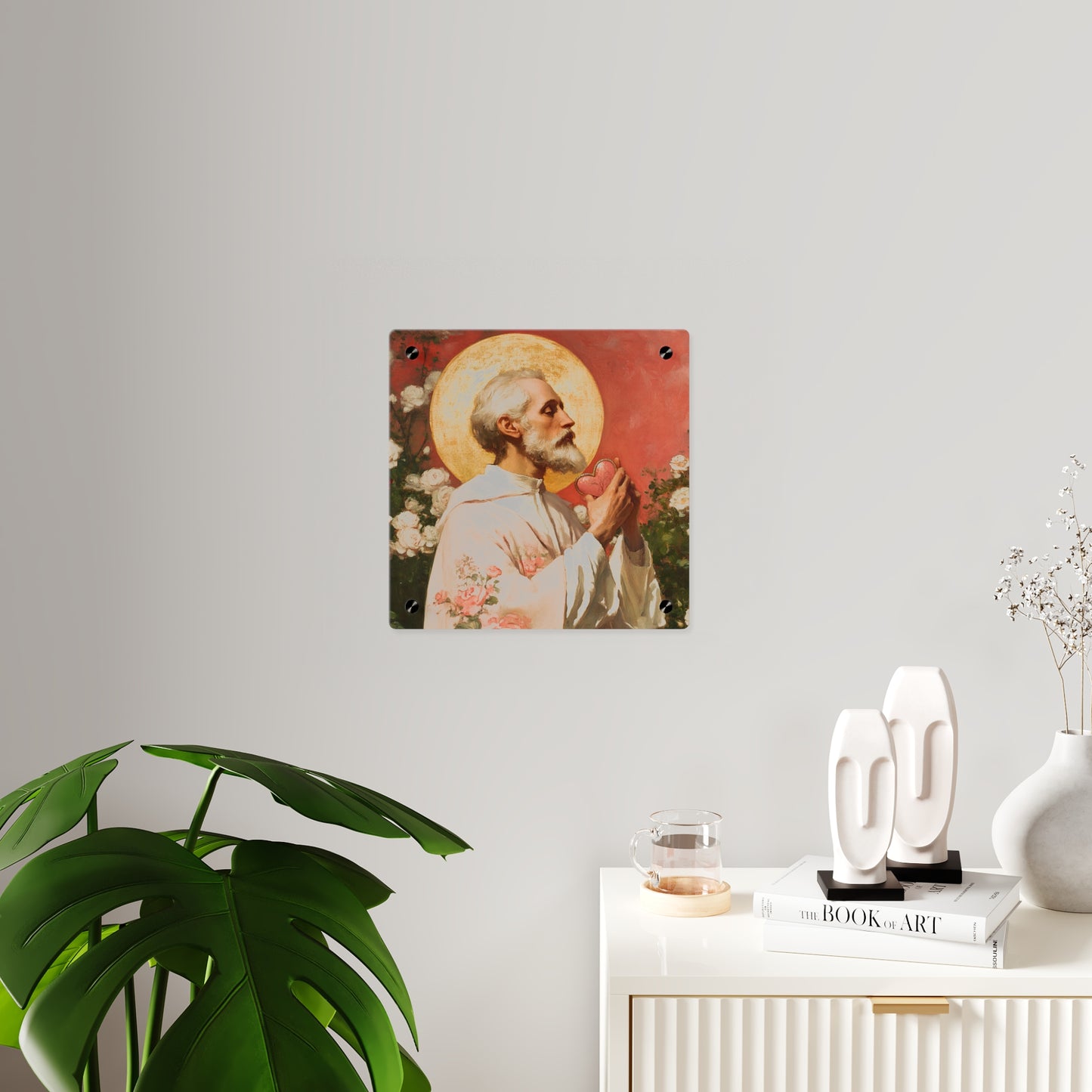 Saint Valentine Wall Art Panel - Ready to Hang Acrylic Print - Catholic Saint Art - Patron Saint Print - Catholic Saint Wall Art
