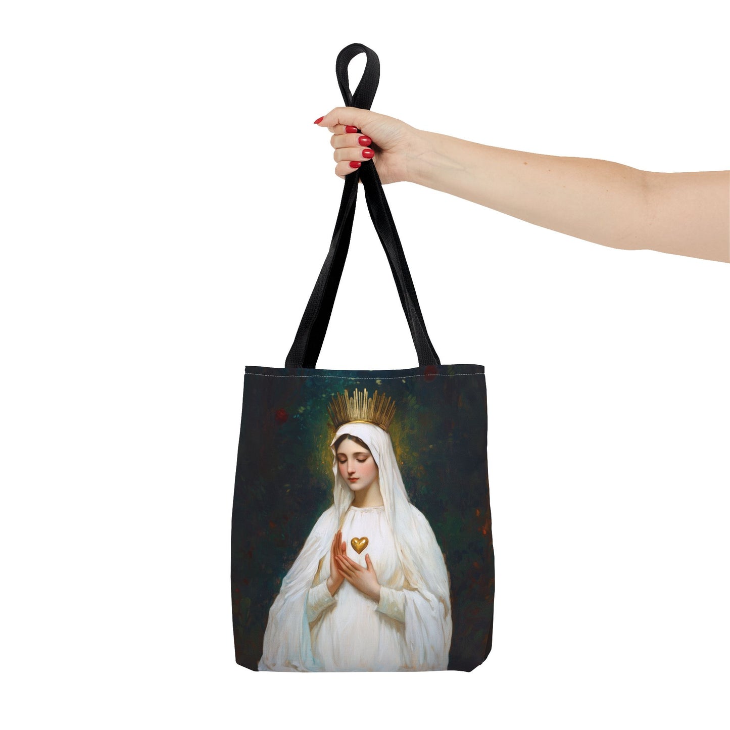 Our Lady of Beauraing - Our Lady of the Golden Heart - Marian Art - Tote Bag - Large Medium Small Faith Art Bag - Tote Purse