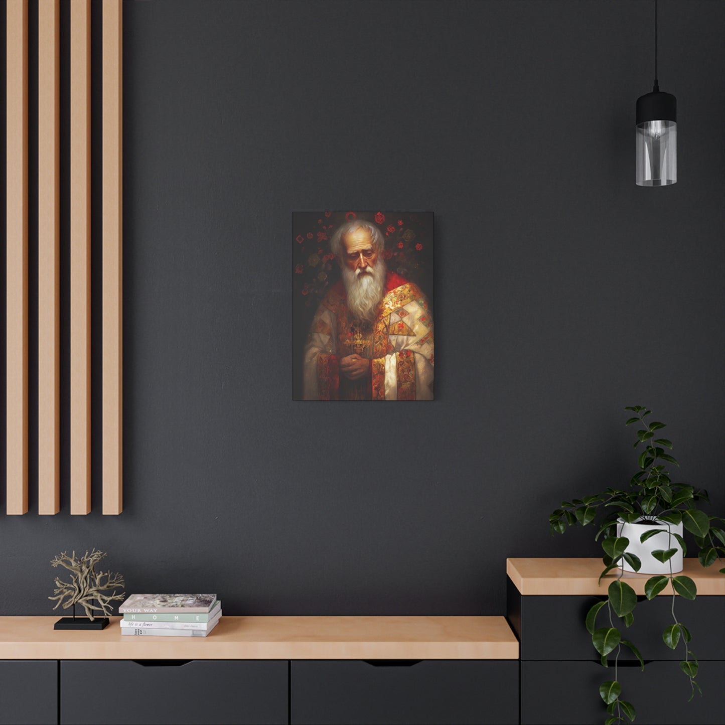 Saint Nicholas - Museum Wrapped Canvas - Sanctified Souls Print - Religious Art for your Home - Father Christmas - Catholic Christmas