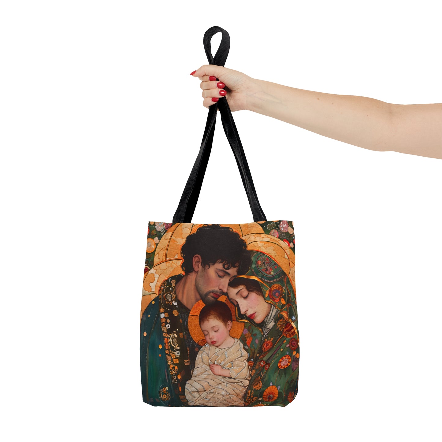Guiding Light - Mary, Joseph, and the Infant Jesus Tote Bag - Large Medium Small Faith Art Bag - Holy Family Purse - Double Sided