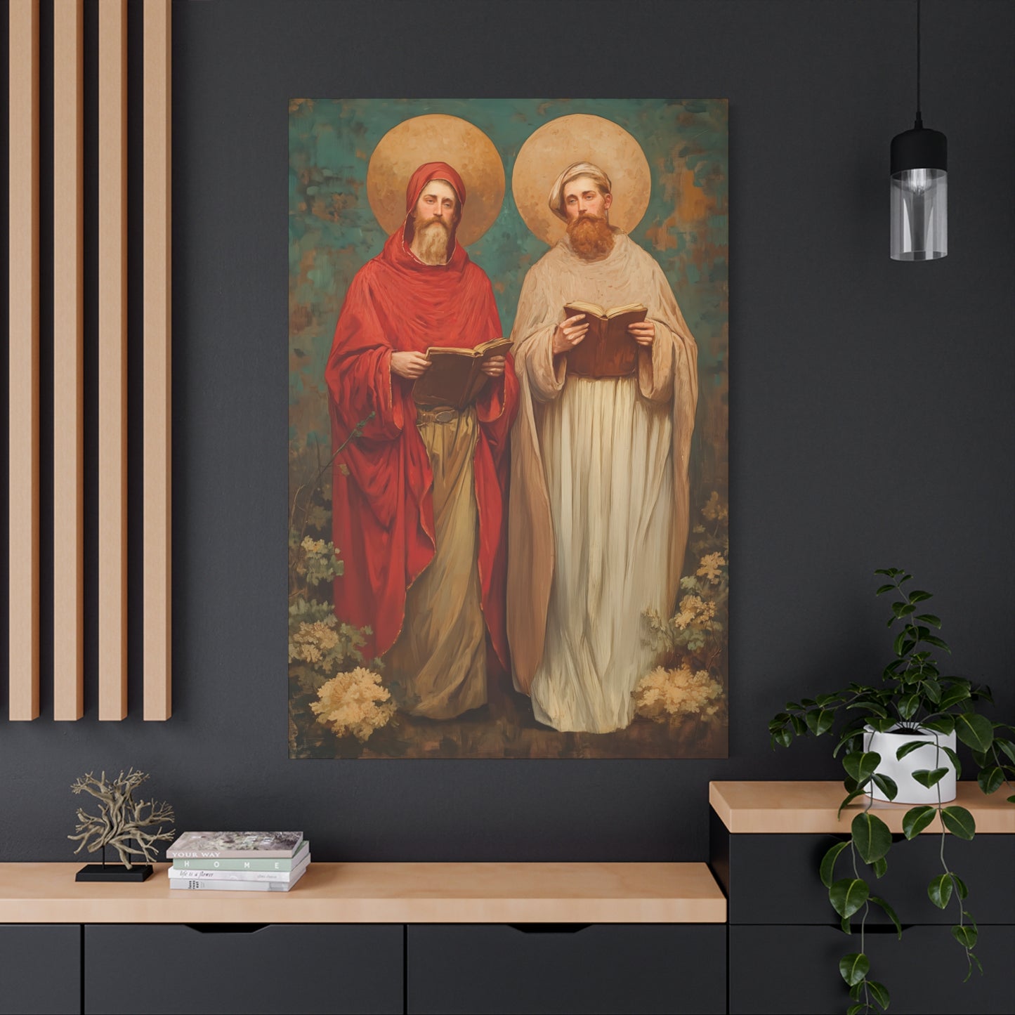 Saints Cosmas and Damian - Multiple Sizes - Catholic Home art - Museum Wrapped Canvas - Sanctified Souls Print - Catholic Martyr Art