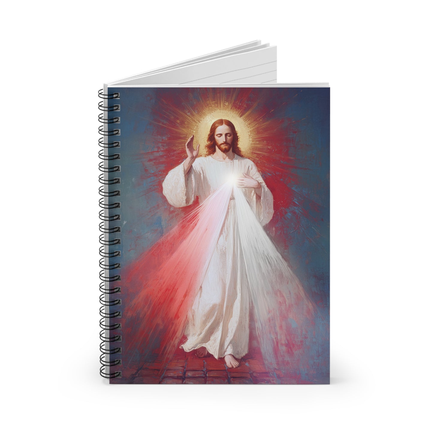 The Divine Mercy - Our Lord Jesus Christ - Journal - Sanctified Souls Art - Religious Based Notebook - Spiral Notebook