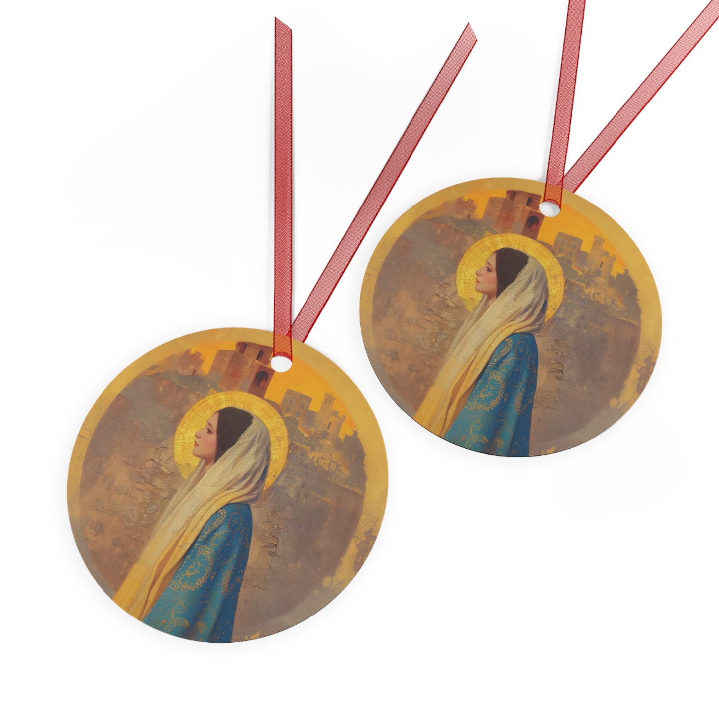 Mary of Nazareth - Mother Mary - Marian Title - Virgin Mary - Metal Ornament - Religious Holiday Christmas Ornament