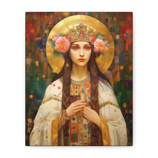 Saint Elizabeth of Hungary  - Museum Wrapped Canvas - Sanctified Souls Print - Religious Art for your Home
