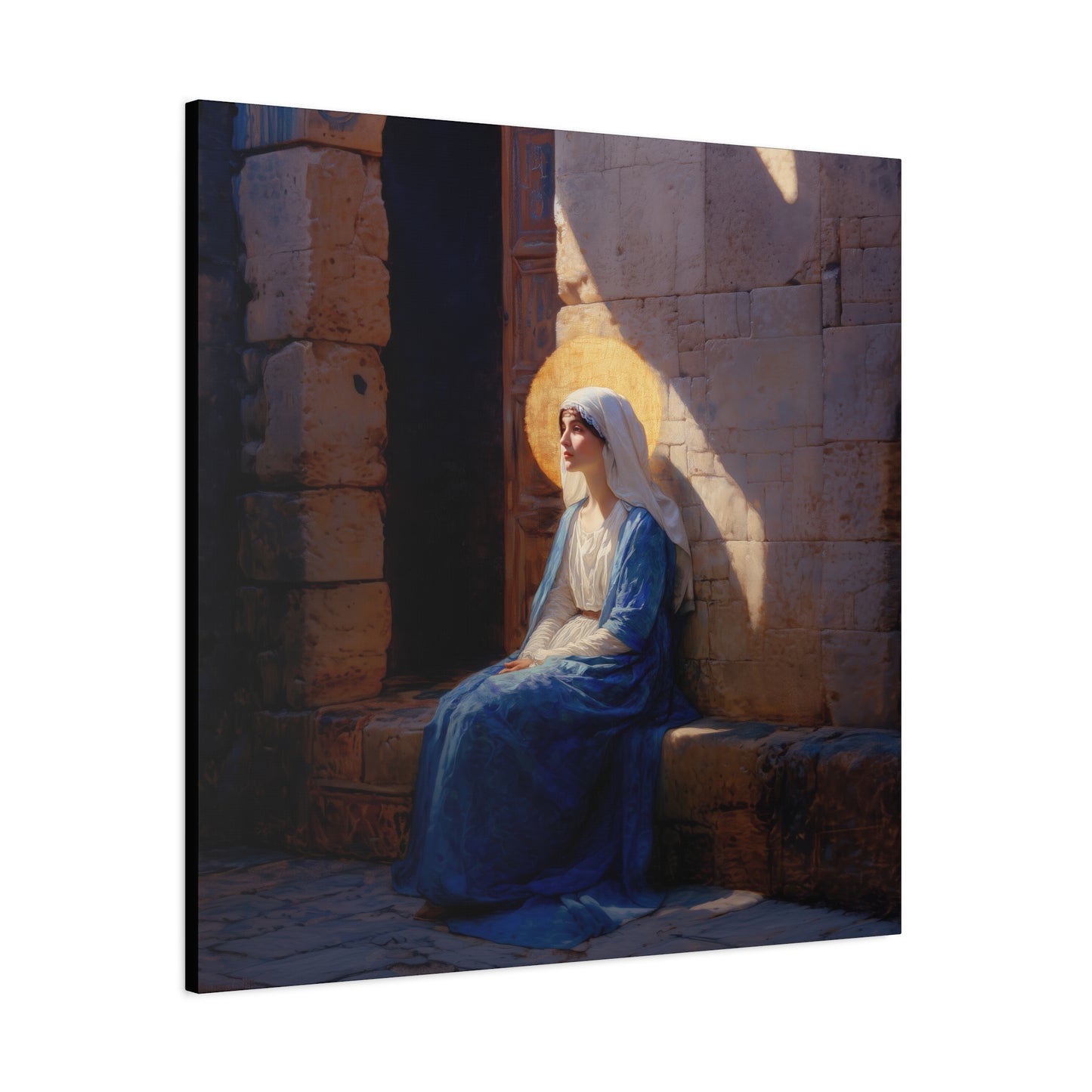 The Quiet Fiat That Split the Darkness, Mary's Yes - Gallery Wrapped Canvas - Print - Religious Art for your Home - Catholic Art