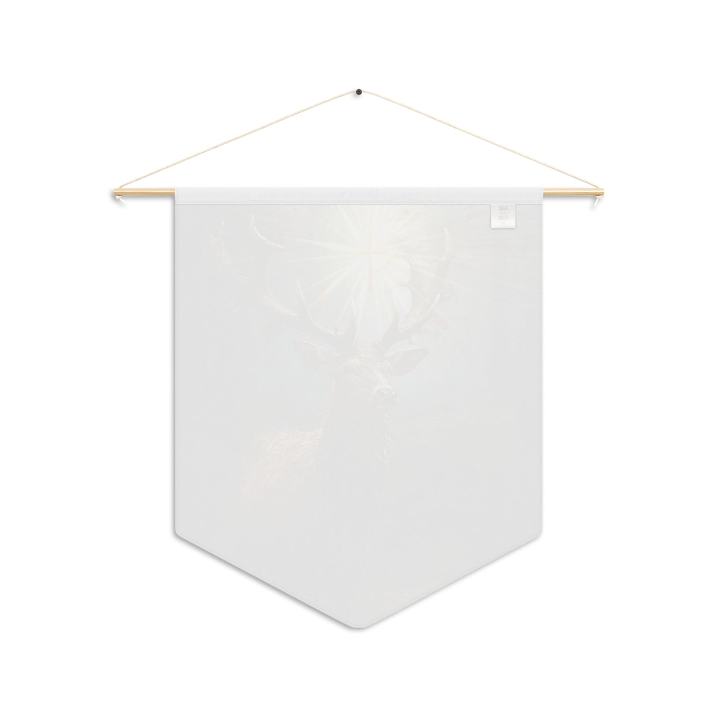 The Stag of Saint Hubert / Saint Hubertus Stag Banner / Wall Hanging - Prayer room art - Catholic Home Art - Large Print - 18" x 21"