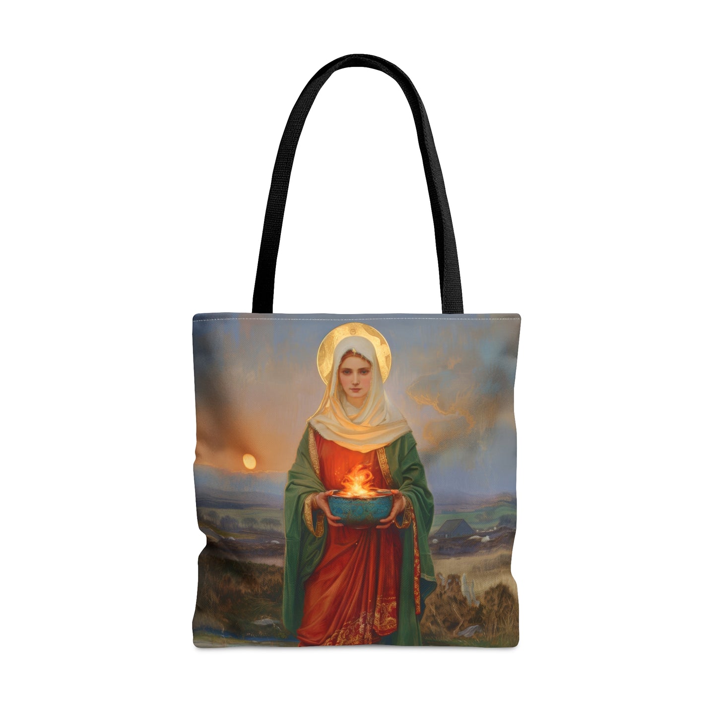 Saint Brigid of Ireland / Kildare Tote Bag - Large Medium Small Faith Art Bag - Catholic Faith Purse - Religious - Prayer Bag - Devotional